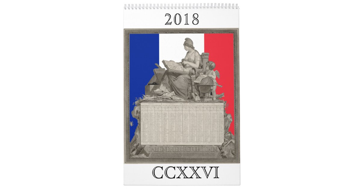 French Revolutionary Calendar for 2018