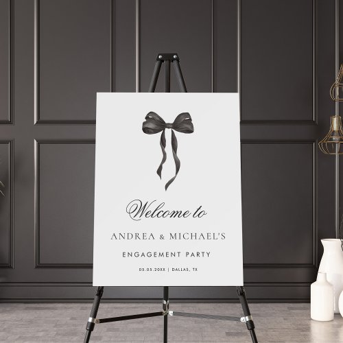 French Ribbon Bow Engagement Party Welcome Sign