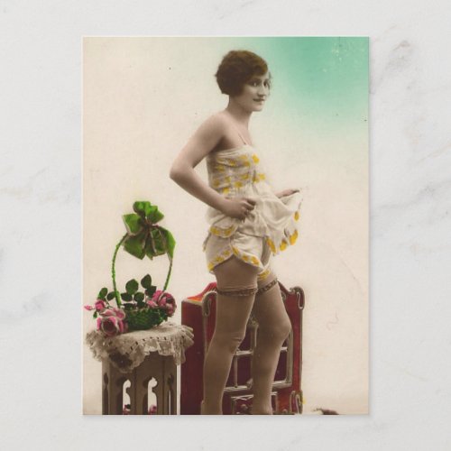 French Risqu Vintage  photo Postcard