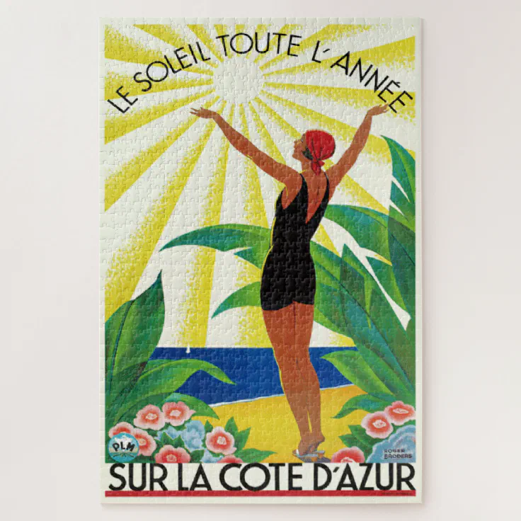 Vintage Art Deco Travel Poster Monte Carlo 1920s French Riviera Tennis Retro 