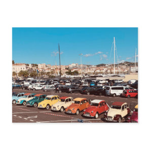 French Riviera in Cannes France Classic Car Postcard