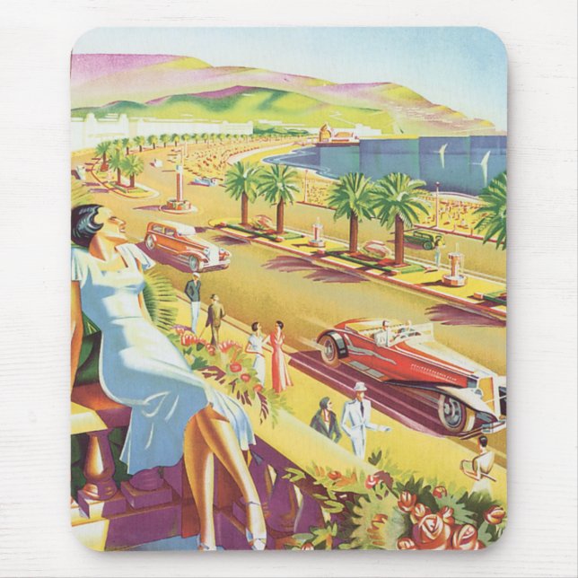 French Riviera Poster Mouse Pad (Front)