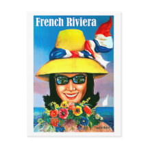 French riviera, sunglasses woman with yellow hat