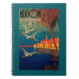 French Riviera Travel Poster # 1 Notebook