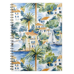 French Riviera Tropical Palm Trees Notebook