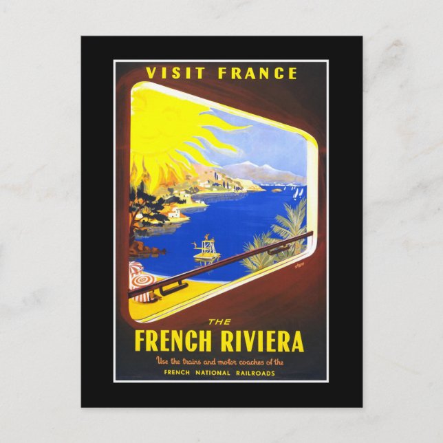 French Riviera Vintage Travel Postcard (Front)