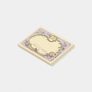 French Rococo Elegant Frame Antique Gold Lilac Post-it Notes