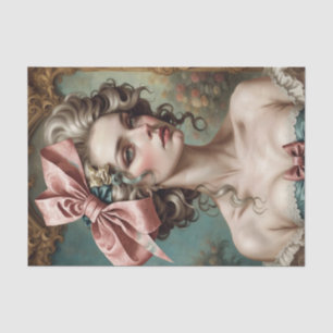 French Rococo Lady with Bow 1 Decoupage Paper