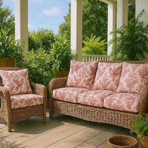 French Rococo Pink Wild Birds Victorian Art Floral Fabric