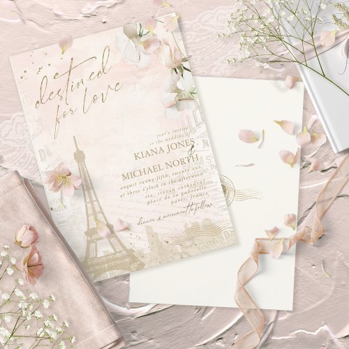 French Romance Wedding Blush ID870 Invitation