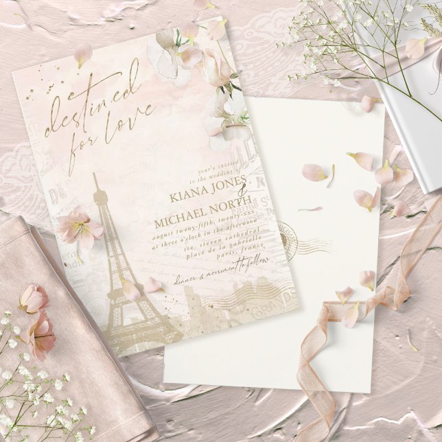 French Romance Wedding Blush ID870 Invitation (Creator Uploaded)