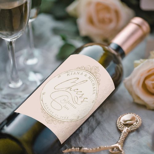 French Romance Wedding Cheers to Love ID870 Wine Label