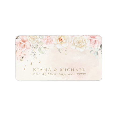 French Romance Wedding Floral Blush ID870 Label