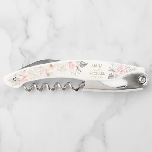 French Romance Wedding Floral Blush ID870 Waiters Corkscrew