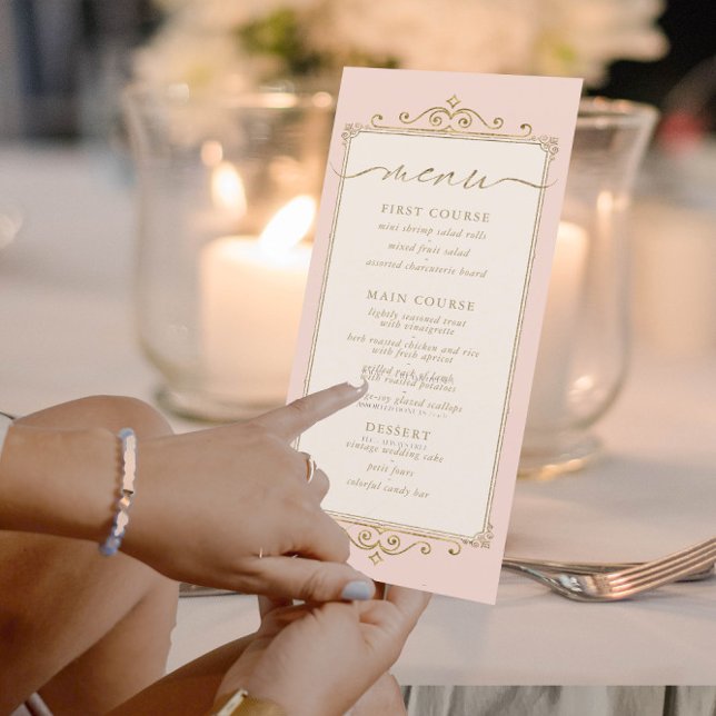 French Romance Wedding Menu Blush ID870 (Creator Uploaded)