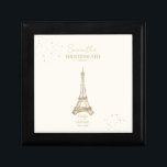 French Romance Wedding Party Member Blush ID870 Gift Box<br><div class="desc">A watercolor background in soft shades of ivory gold combines with faux-gold foil Eiffel Tower and a striking signature font to give these wedding gift keepsake boxes an inviting French country appeal. Whether you are planning a destination wedding in France or a romantic celebration close to home, this beautiful gift...</div>