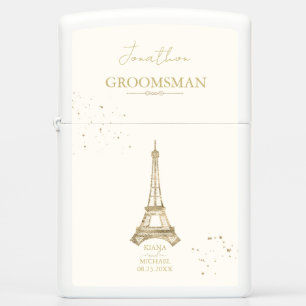 French Romance Wedding Party Member Blush ID870 Zippo Lighter