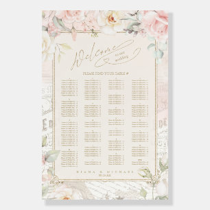 French Romance Wedding Seating Chart Blush ID870 Foam Board