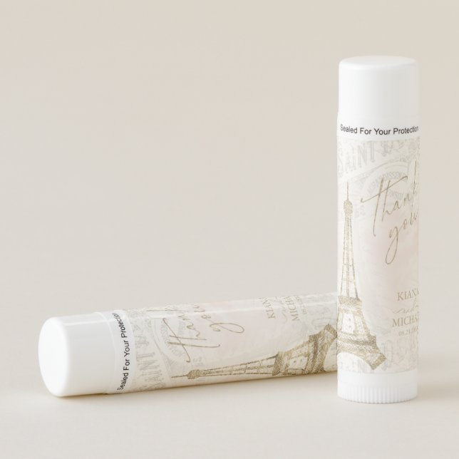 French Romance Wedding Thank You Blush ID870 Lip Balm (Front)