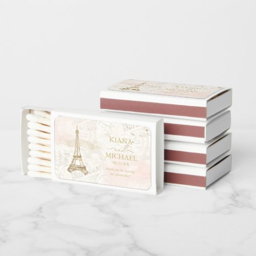 French Romance Wedding Thank You ID870 Matchboxes
