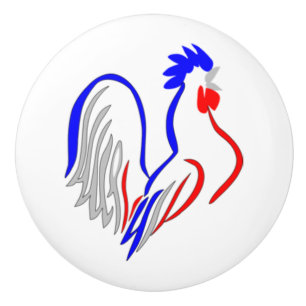 French Rooster Ceramic Knob