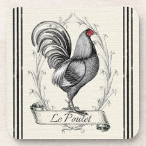 French Rooster Le Poulet Coaster
