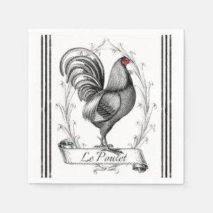 French Rooster Le Poulet Paper Napkins