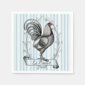 French Rooster Le Poulet Paper Napkins