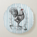French Rooster Le Poulet Round Pillow