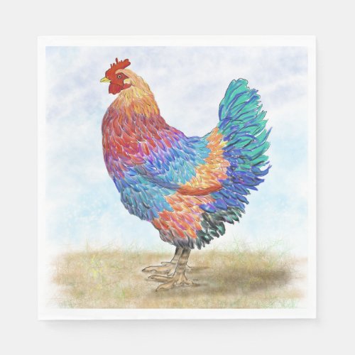 French Rooster Paper Napkin