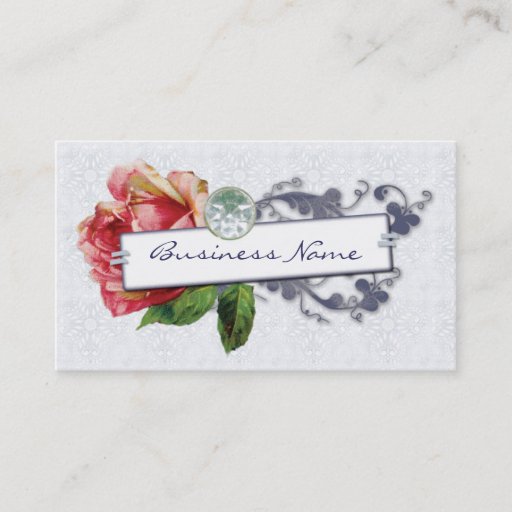 Customizable French Rose Business Cards