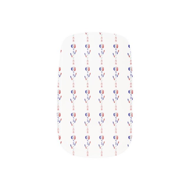 French Rose Flag Minx Nail Art (Right Thumb)
