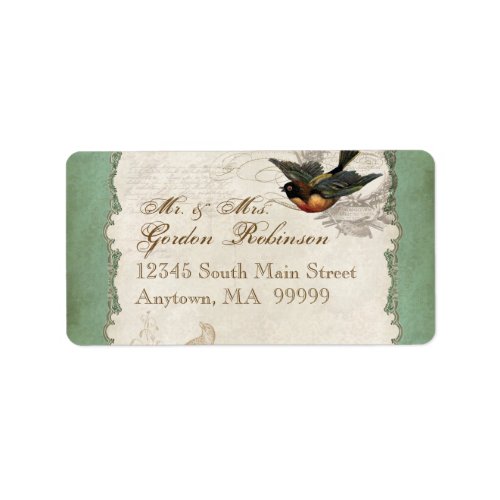 French Rose Love Birds Vintage Lace - Apple Green Label