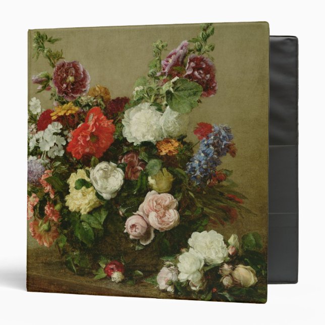 French Roses and Peonies, 1881 3 Ring Binder (Front/Inside)