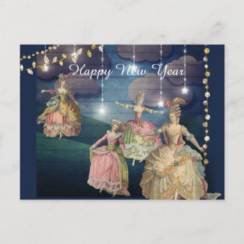 French Royals Dancing Under The Twinkling Lights Holiday Postcard by CelebrationSensation at Zazzle
