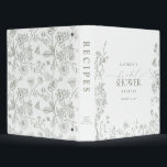 French Sage Green Victorian Bridal Shower Recipe 3 Ring Binder<br><div class="desc">Welcome to your happily ever after! This French Sage Green Victorian Bridal Shower Recipe 3 ring binder is a great way to start off your forever. With a refreshing mix of traditional and modern style, you can be sure this will set the perfect tone for your wedding. The classic hand...</div>