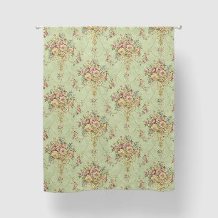 French Sage Green Victorian Style Floral Rococo Blackout Curtains