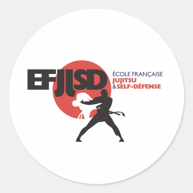 French School of JuJitsu and Self-Defense Classic Round Sticker (Front)