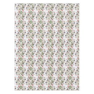 French Script Botanical Bee Pattern Tablecloth