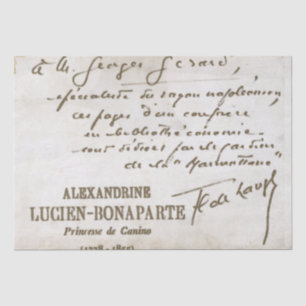 French Script Decoupage Handwritten Note Bonaparte Tissue Paper