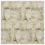French Script, Eiffel Tower And Parisian Postage Fabric at Zazzle