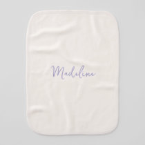 French Script Lavender Baby Burp Cloth