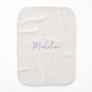 French Script Lavender Baby Burp Cloth