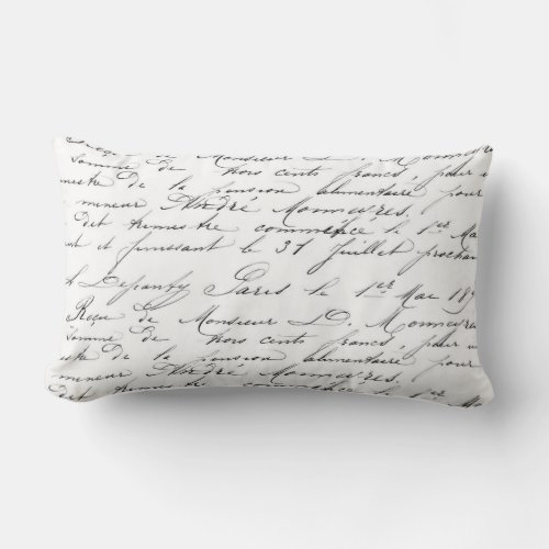 French Script Lumbar Pillow