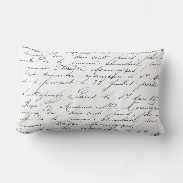 French Script Lumbar Pillow (Front)