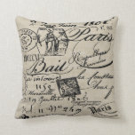 French Script Pillow<br><div class="desc">Oh la la! Transform your room decor with this pillow cover featuring a very trendy and chic neutral natural tan burlap look with a black French script. Gorgeous!!</div>