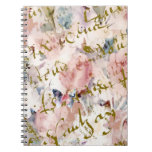 French Script, Roses And Butterflies Notebook at Zazzle