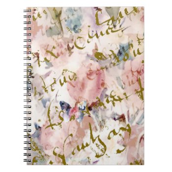 French Script  Roses And Butterflies Notebook by karenharveycox at Zazzle