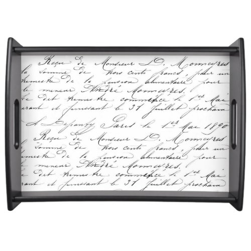 French Script Serving Tray