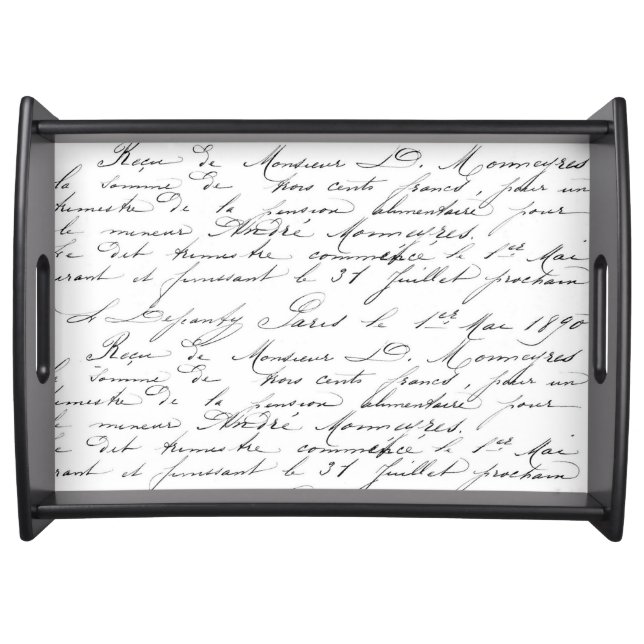 French Script Serving Tray (Front)